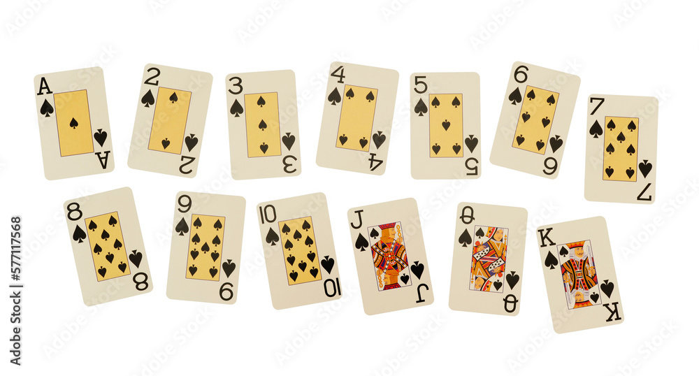 set of playing card of Spades suit set of playing card of Spades suit