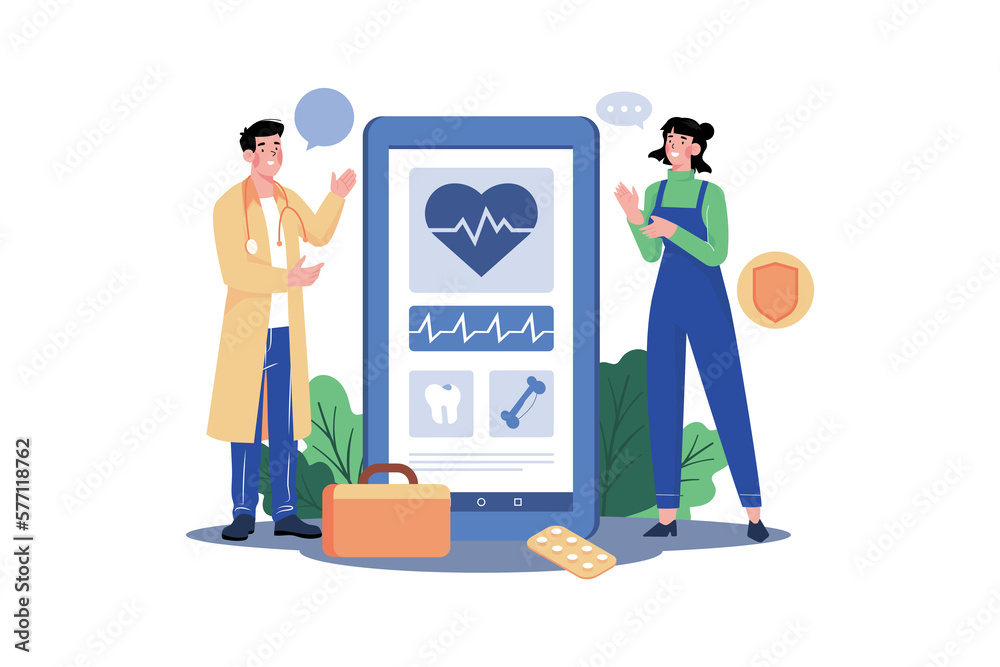A woman using a medical app to manage health information A woman using a medical app to manage health information