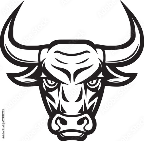 Bull head logo icon Vector illustration, on a white background, SVG