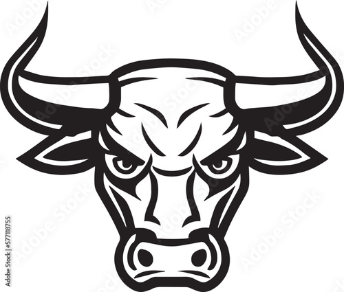 Bull head logo icon Vector illustration, on a white background, SVG