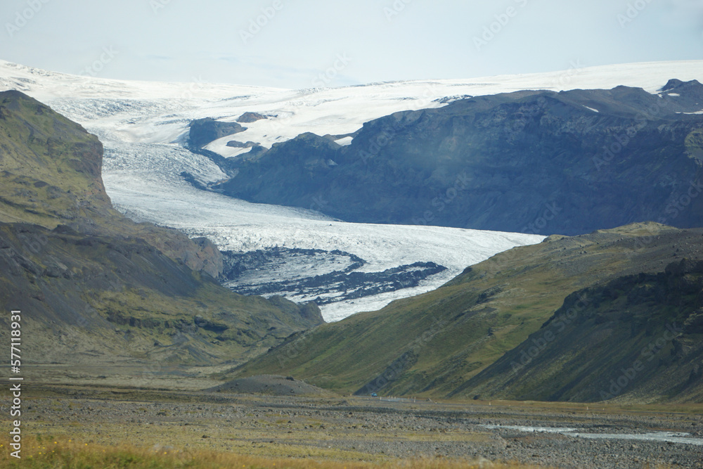 Fototapeta premium Solheimajokull glacier in Iceland in summer