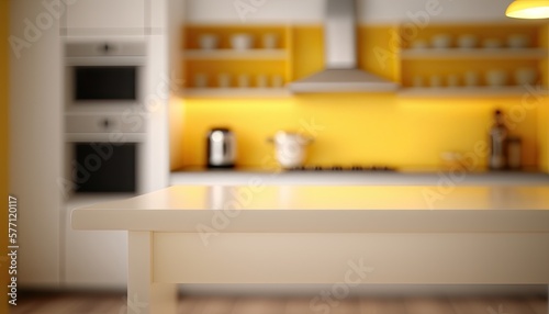 Modern kitchen interior with blurred background generative ai