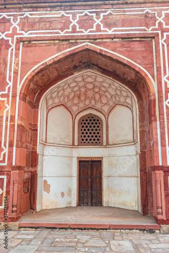 humayun tomb interior view at misty morning from unique perspective