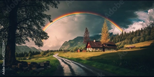 Landscape With Rainbow, Generative AI