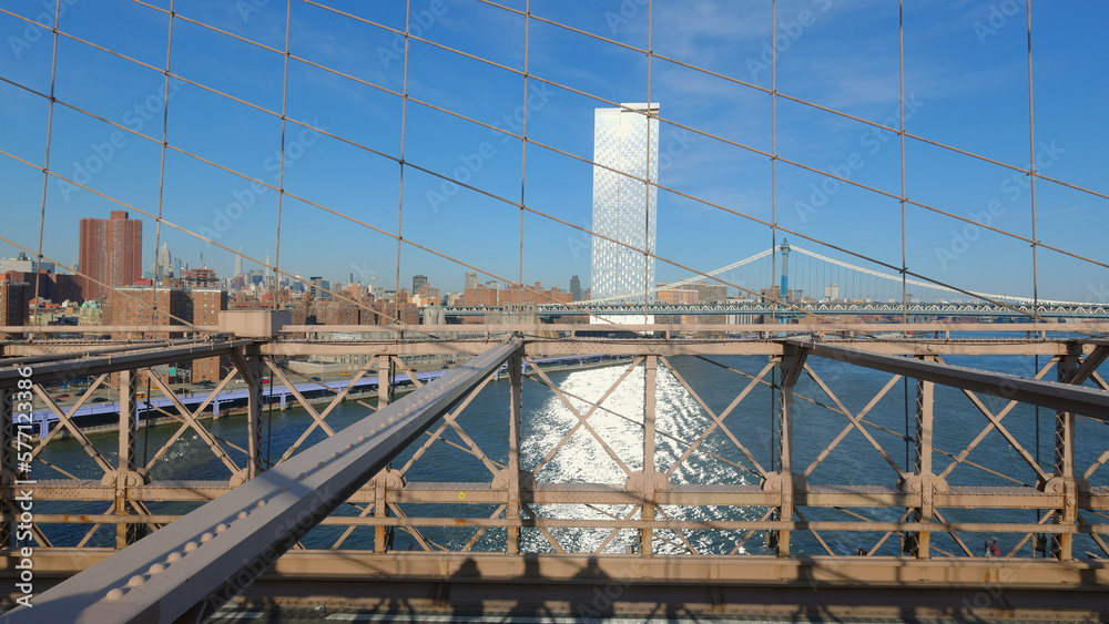 View over East River from Brooklyn Bridge - travel photography