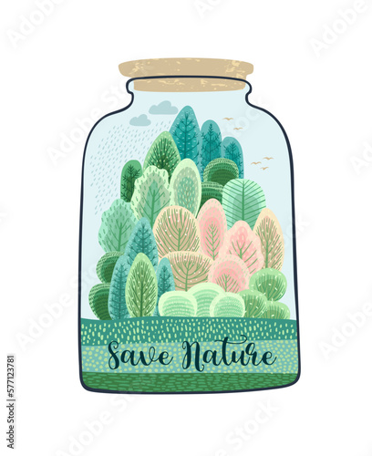 Vector illustration for Earth Day and other environmental concept. Isolated design for card, poster, banner, flyer and other use
