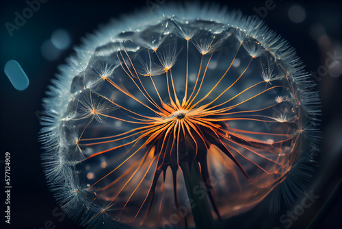 shots of dandelion seeds up close.generative ai