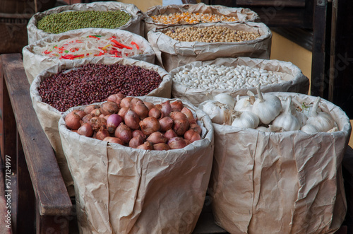 sacks of legumes