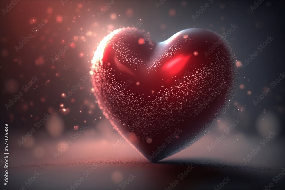 Generative ai an icy heart of red color, frost and ice, cracks, melting with love, abstraction Generative ai an icy heart of red color, frost and ice, cracks, melting with love, abstraction