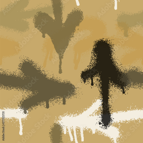 Graffiti spray paint seamless pattern. Vector illustration.