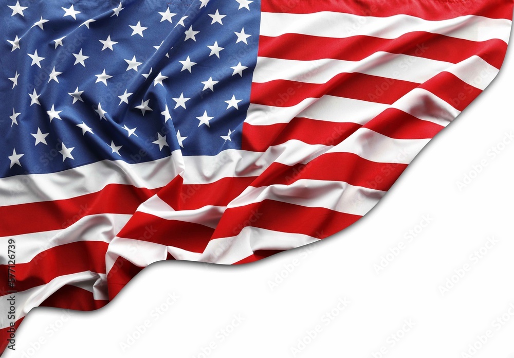 Fototapeta premium American flag on white background