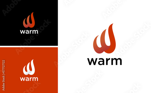 warm logo simple letter W vector template