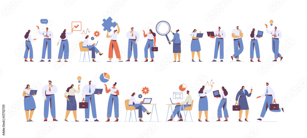 Team working, cooperation. Partnership. Vector illustration in flat design style.