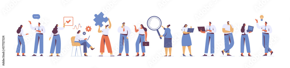 Team working, cooperation. Partnership. Vector illustration in flat design style. Team working, cooperation. Partnership. Vector illustration in flat design style.