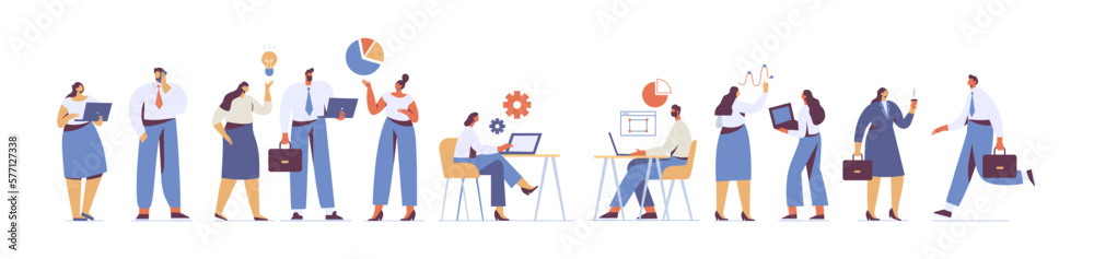 Team working, cooperation. Partnership. Vector illustration in flat design style. Team working, cooperation. Partnership. Vector illustration in flat design style.