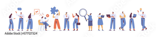 Team working, cooperation. Partnership. Vector illustration in flat design style.