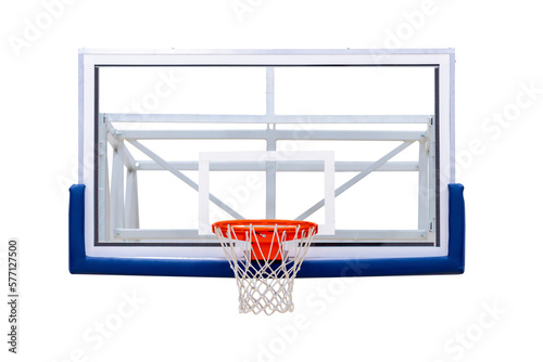 New professional basketball hoop cage isolated on white background. Horizontal sport theme poster, greeting cards, headers, website and app