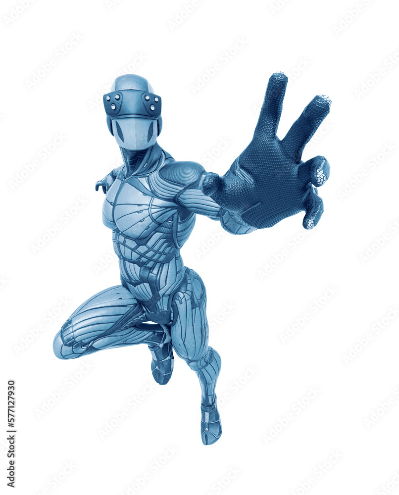 super hero in an exosuit is trying to reach you super hero in an exosuit is trying to reach you