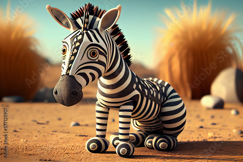 Cartoon zebra character.generative ai