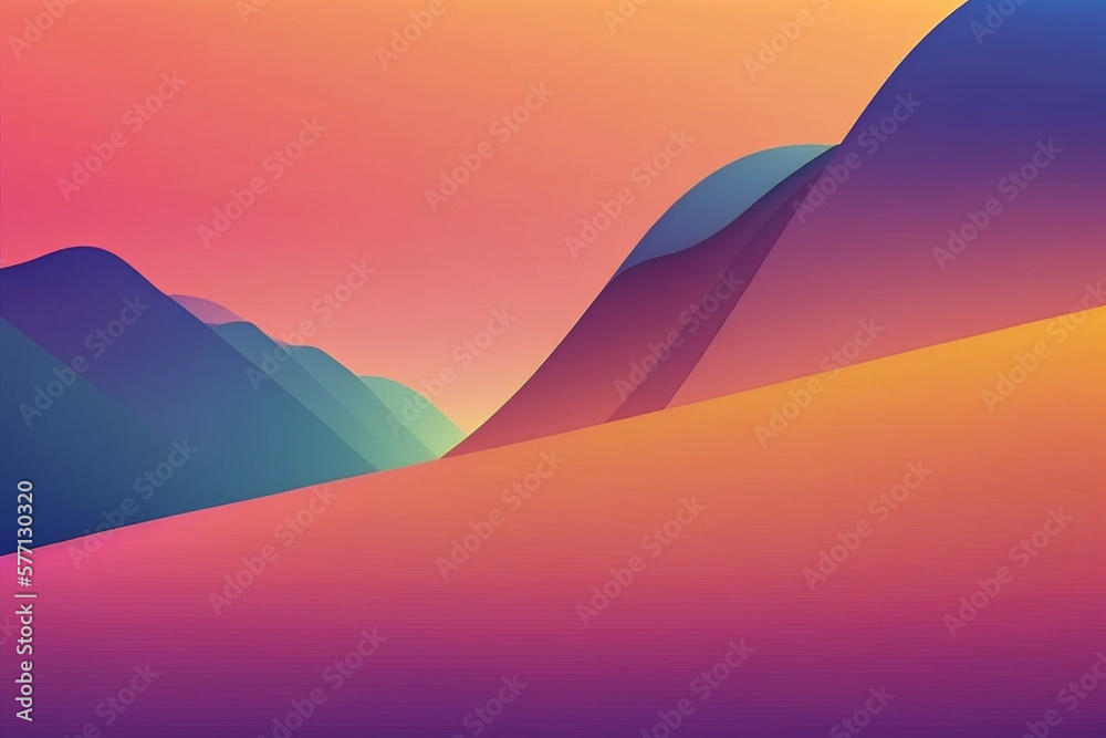 Obraz premium Minimal Colorful Gradient Background Soft Landscape Generative AI