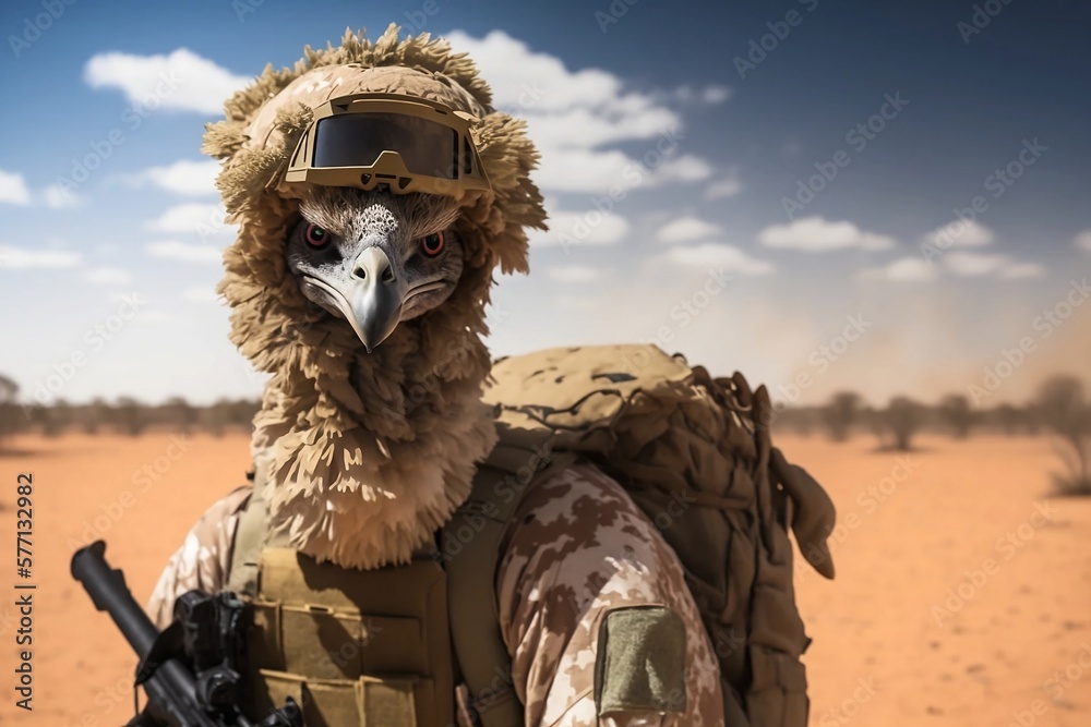 soldier Emu with rifle Great Emu War Stock Illustration | Adobe Stock