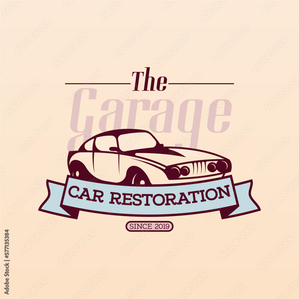 Retro car logo design. Vintage vehicle logo design concept. Retro