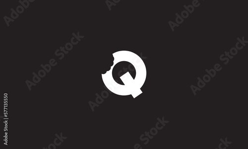 Q bite letter logo. Unique attractive creative modern initial Q logo with bites shape design