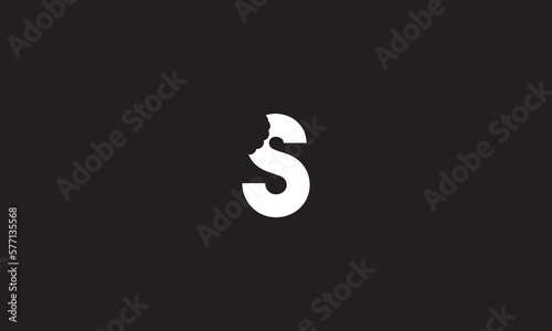 S bite letter logo. Unique attractive creative modern initial S logo with bites shape design