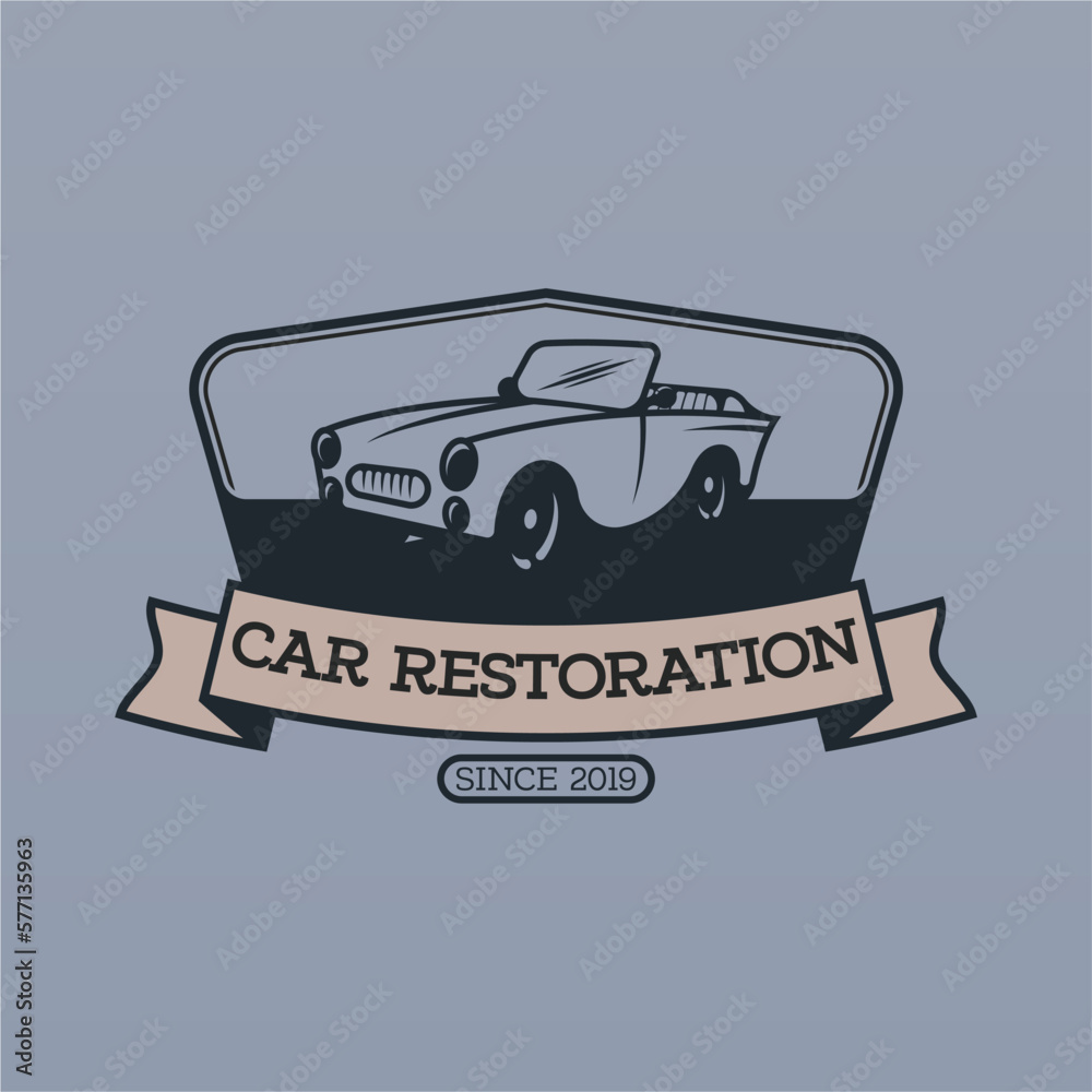 Retro car logo design. Vintage vehicle logo design concept. Retro