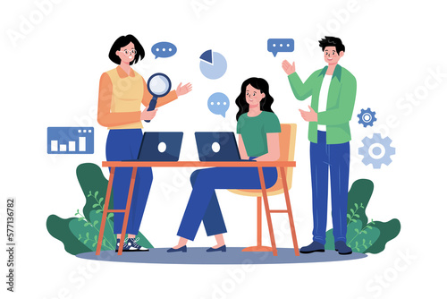 Team discussion with business head