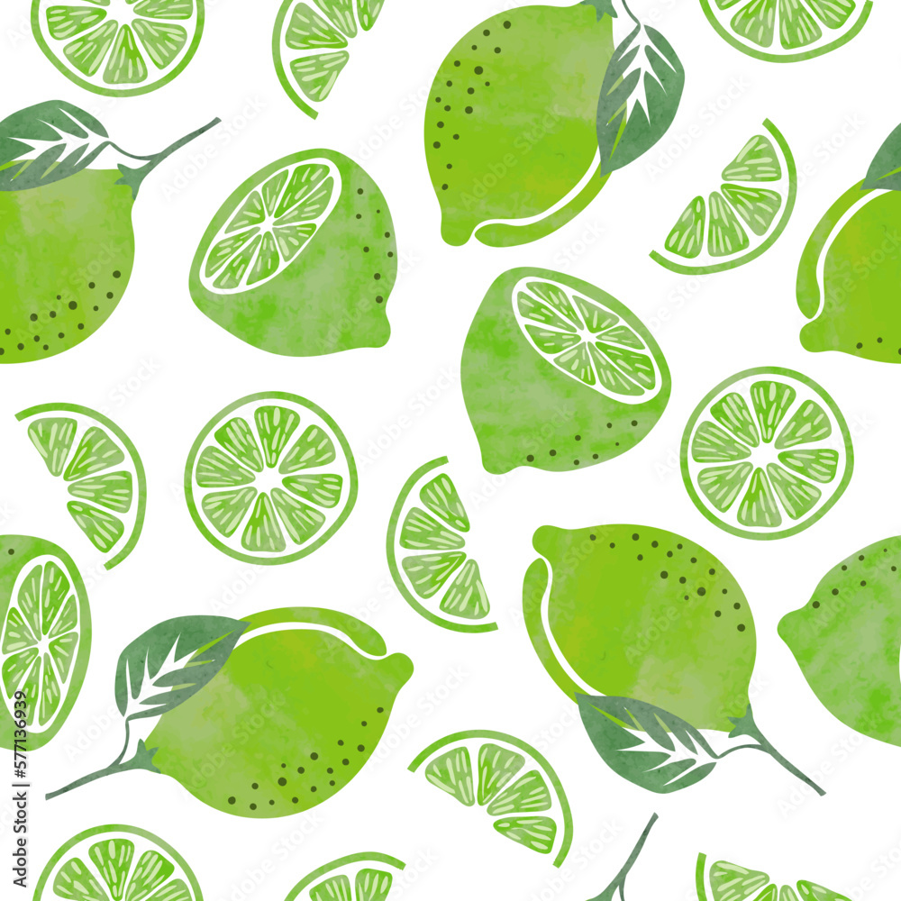 Seamless lime pattern. Fruit vector background with citrus slices. Seamless lime pattern. Fruit vector background with citrus slices.