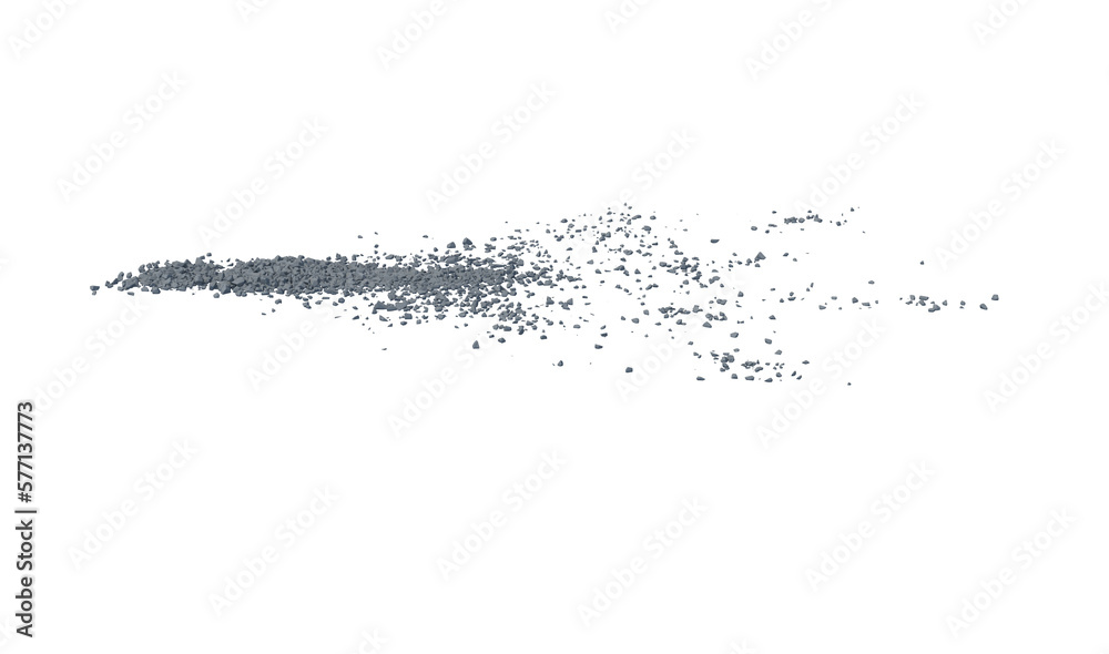 Concrete rock debris isolated transparent background 3d rendering Concrete rock debris isolated transparent background 3d rendering