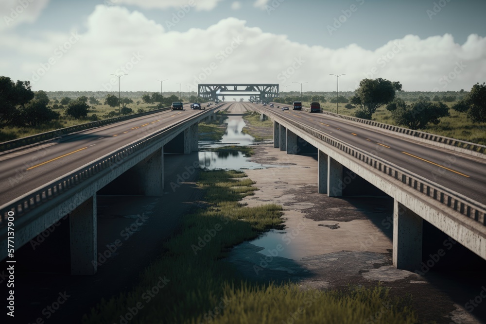 Railway bridge, over the river