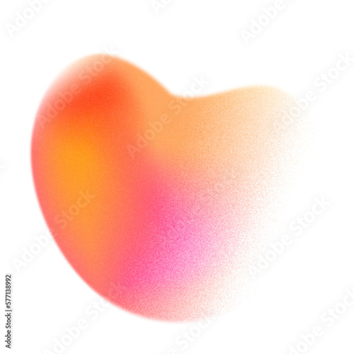 Gradient grainy shape on the white isolated background.
