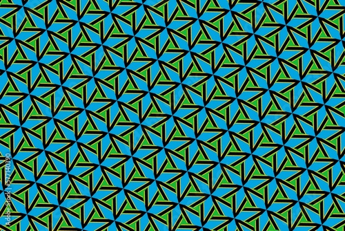 Geometric pattern in the colors of the national flag of Tanzania. The colors of Tanzania.