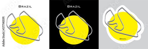 Interlagos, Jose Carlos Pace Brazil race track vector