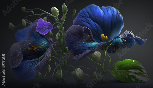 Realistic Butterfly Pea Flower Using Generative AI.