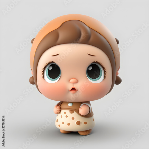 Cute baby character design generative ai