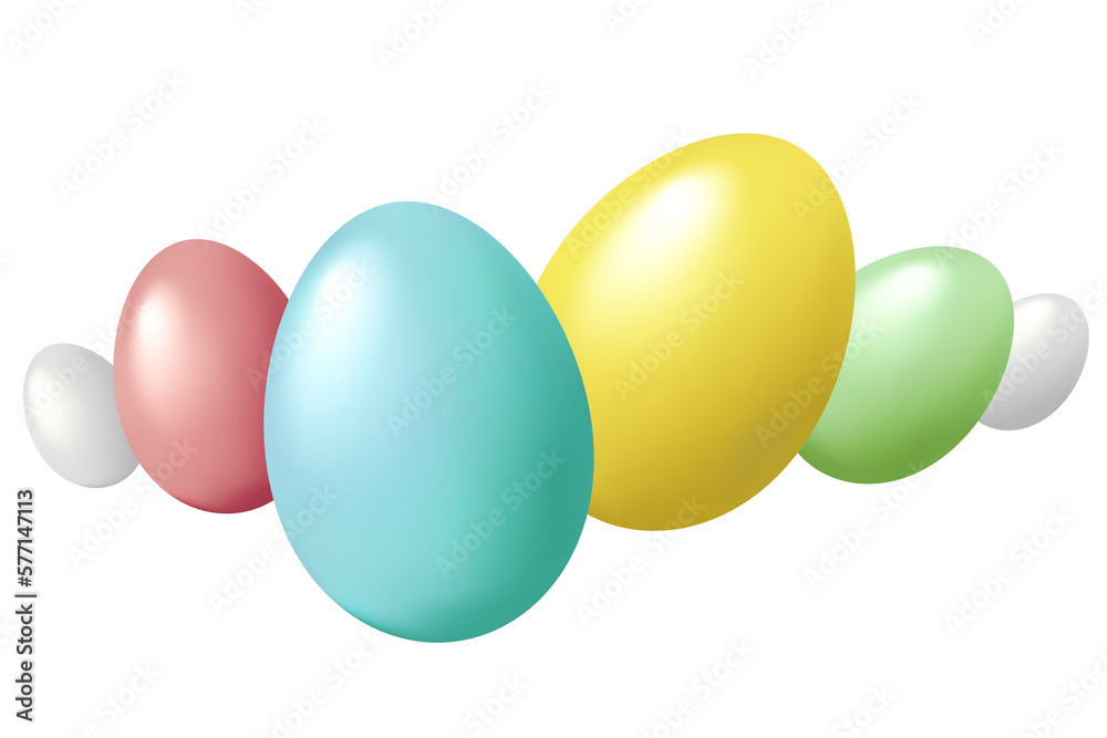 Composition of 3D Easter eggs isolated on transparent background. Horizontal template for Happy Easter, web banner, flyer, advertising certificate or postcard. PNG Composition of 3D Easter eggs isolated on transparent background. Horizontal template for Happy Easter, web banner, flyer, advertising certificate or postcard. PNG