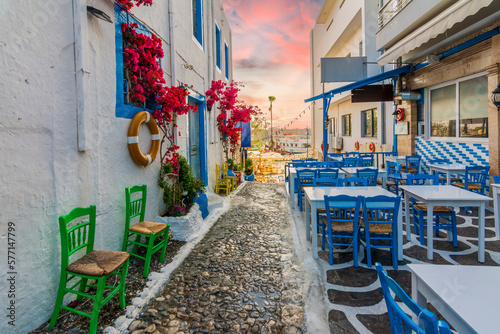 Beautiful street view in Kos Island. Kos Island is populer tourist destination in Greece. © nejdetduzen