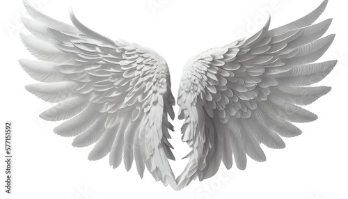 Leinwand Poster Angel wings isolated on white transparent background