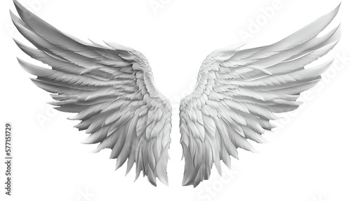 Angel wings isolated on white transparent background