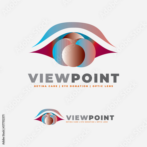 Eye Optical Lens Care and Close Up Retina Vision Logo