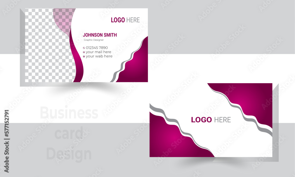 Modern clean Profession business caed template. Flat Design abstract vector busiess care for business
and personal use
