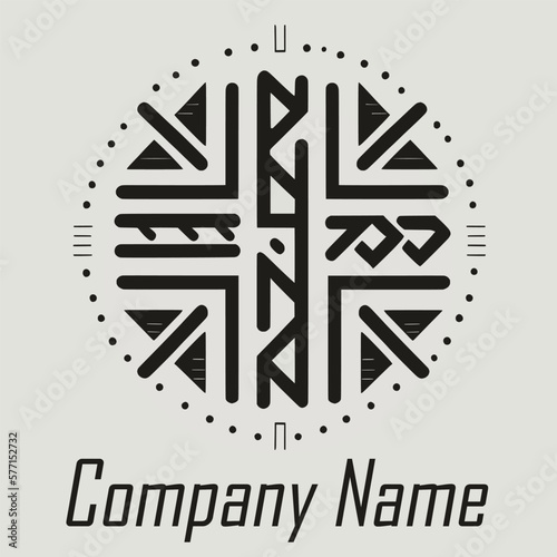 Creative minimalist logo with restrained design, Scandinavian style, runes,black and white, logo for business, companies, stores, websites, mobile applications
