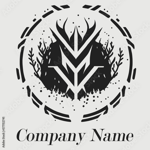 Creative minimalist logo with restrained design, Scandinavian style, runes,black and white, logo for business, companies, stores, websites, mobile applications
