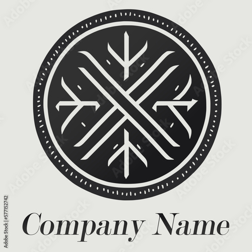 Creative minimalist logo with restrained design, Scandinavian style, runes,black and white, logo for business, companies, stores, websites, mobile applications
