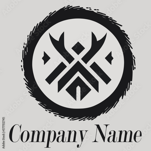 Creative minimalist logo with restrained design, Scandinavian style, runes,black and white, logo for business, companies, stores, websites, mobile applications
