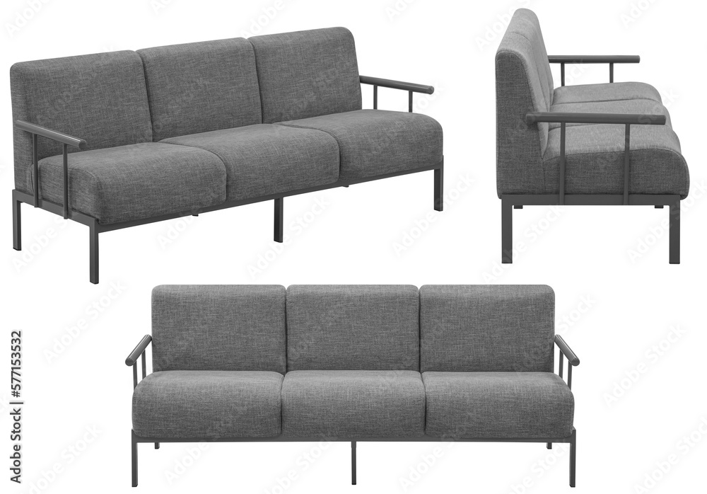 Sofa for the office or at home. Isolated from the background. In different angles. Interior element Sofa for the office or at home. Isolated from the background. In different angles. Interior element