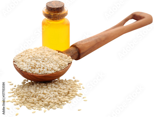 Peeled sesame seeds with oil photo